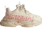 Balenciaga Triple S DIY Metal WMNS: White & Red Statement Sneakers